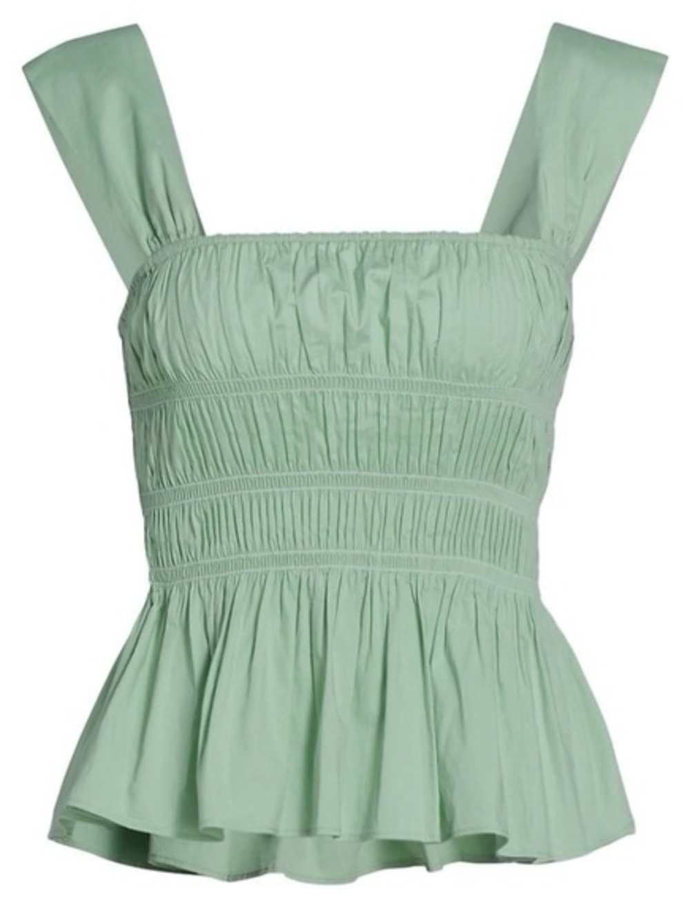 STAUD Ida Smocked Halter Top Green Small